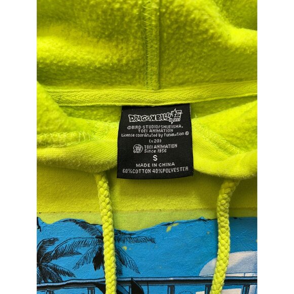 Dragon Ball Super Lime Green Pullover Hoodie Small graphics chest long sleeve - Picture 4 of 6
